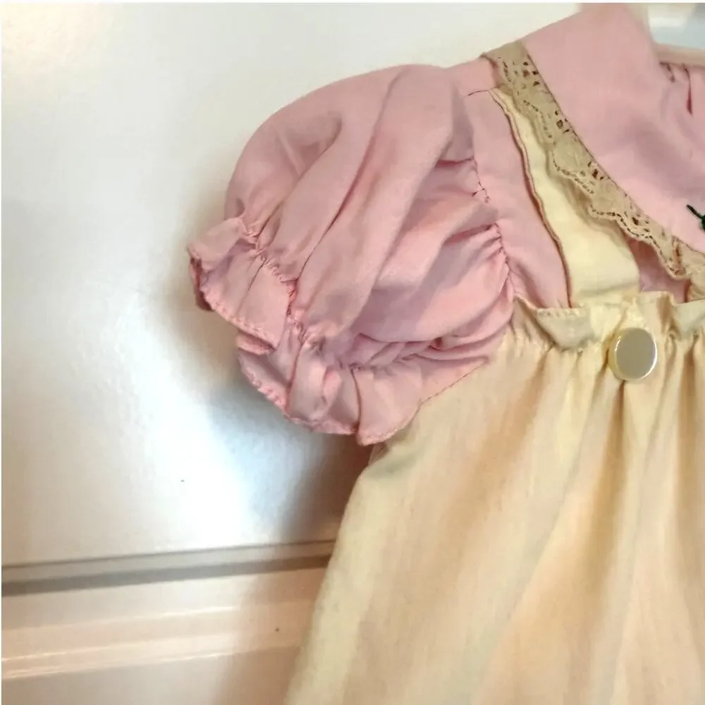 Vintage Tiny Tots Originals Jumper Dress Cream Pink 18M